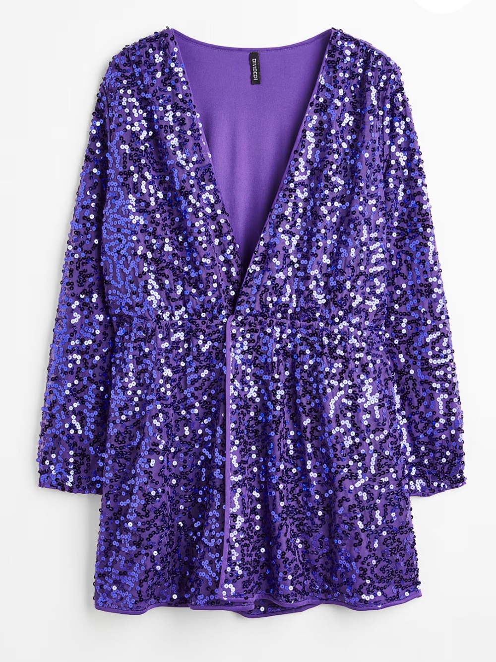 Dark Purple Sequined Wrapover Dress